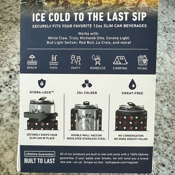 NWT Hydrapeak ‘America’ Slim Can Cooler - Picture 10 of 10